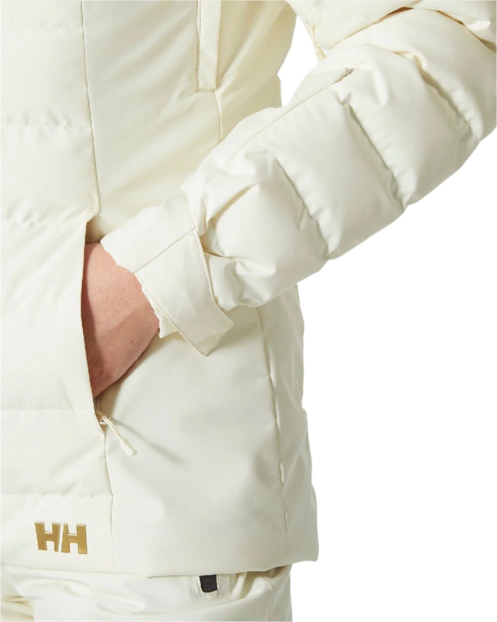 Snow Coloured Helly Hansen Womens Imperial Puffy Jacket on white background 