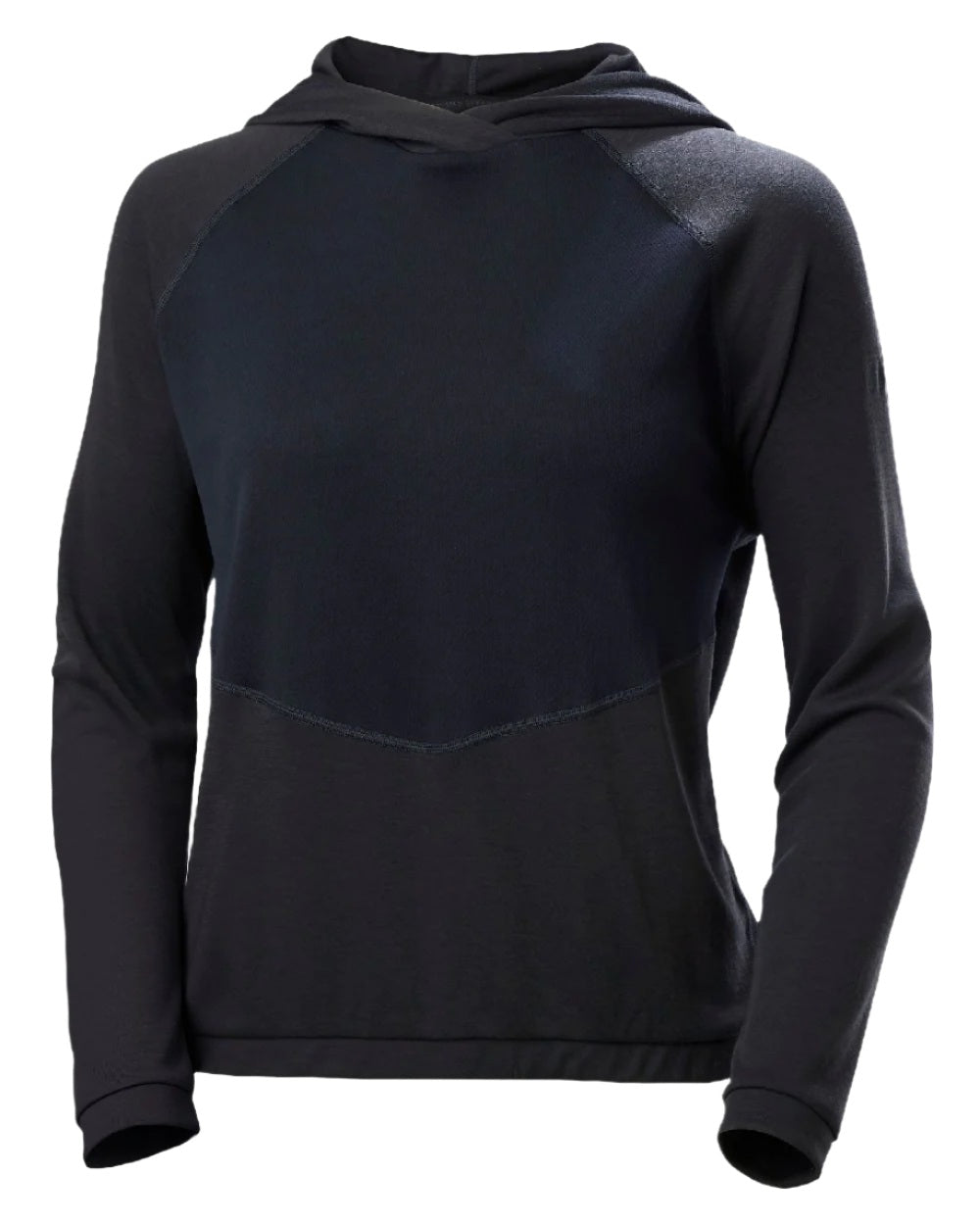 Ebony coloured Helly Hansen Womens Inshore Hoodie 2.0 on white background 