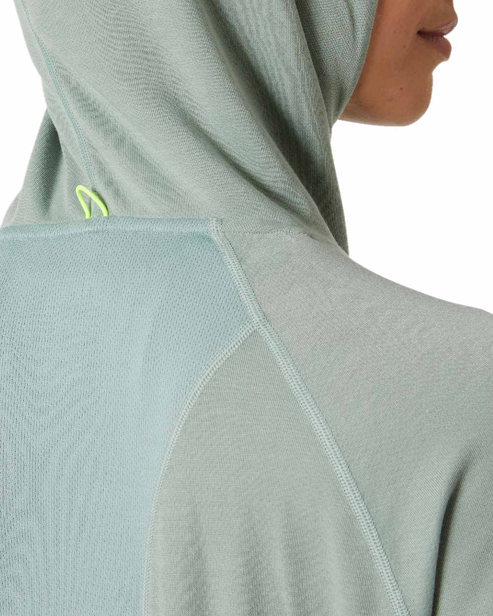 Eucalyptus coloured Helly Hansen Womens Inshore Hoodie 2.0 on white background 