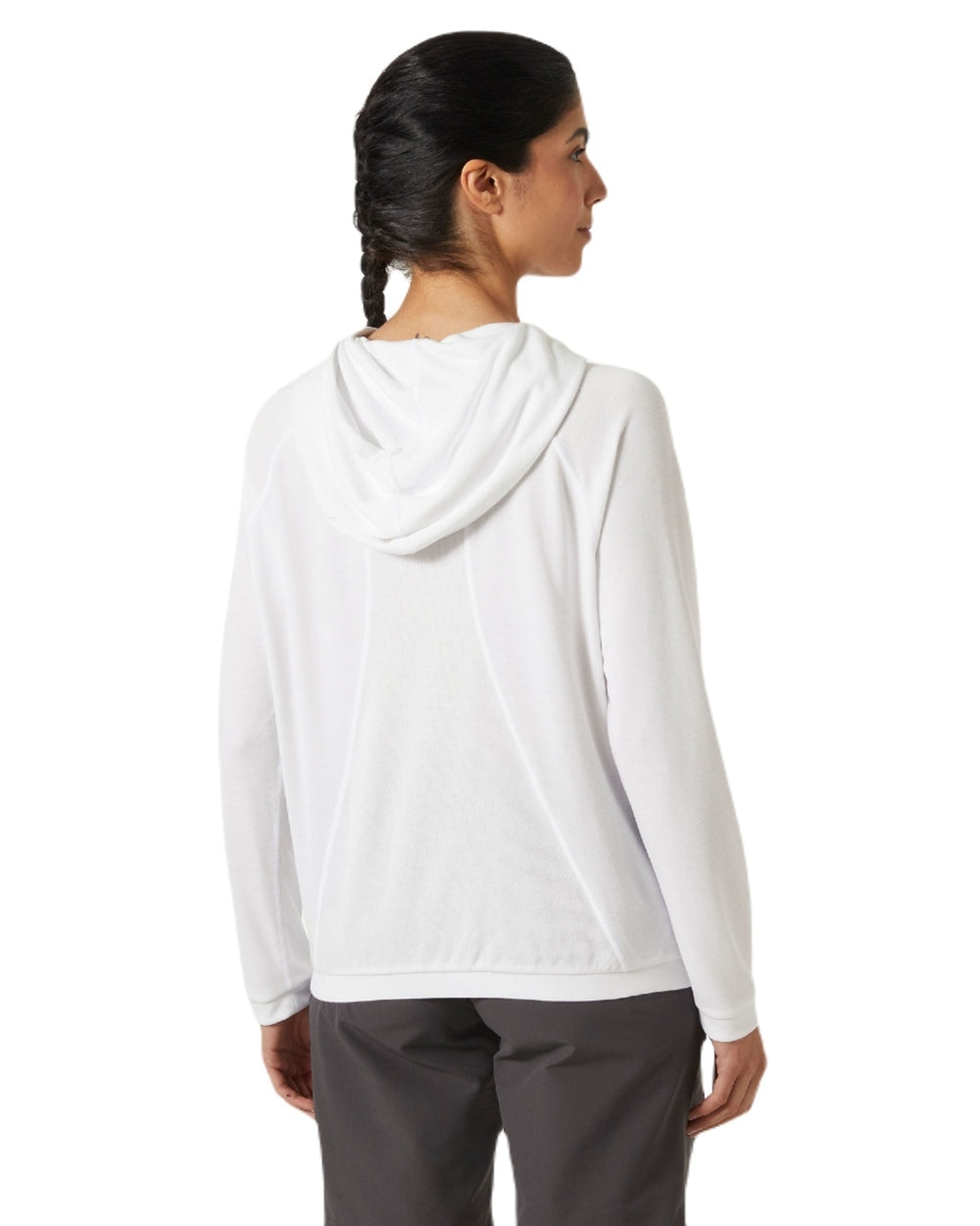 White coloured Helly Hansen Womens Inshore Hoodie 2.0 on white background 
