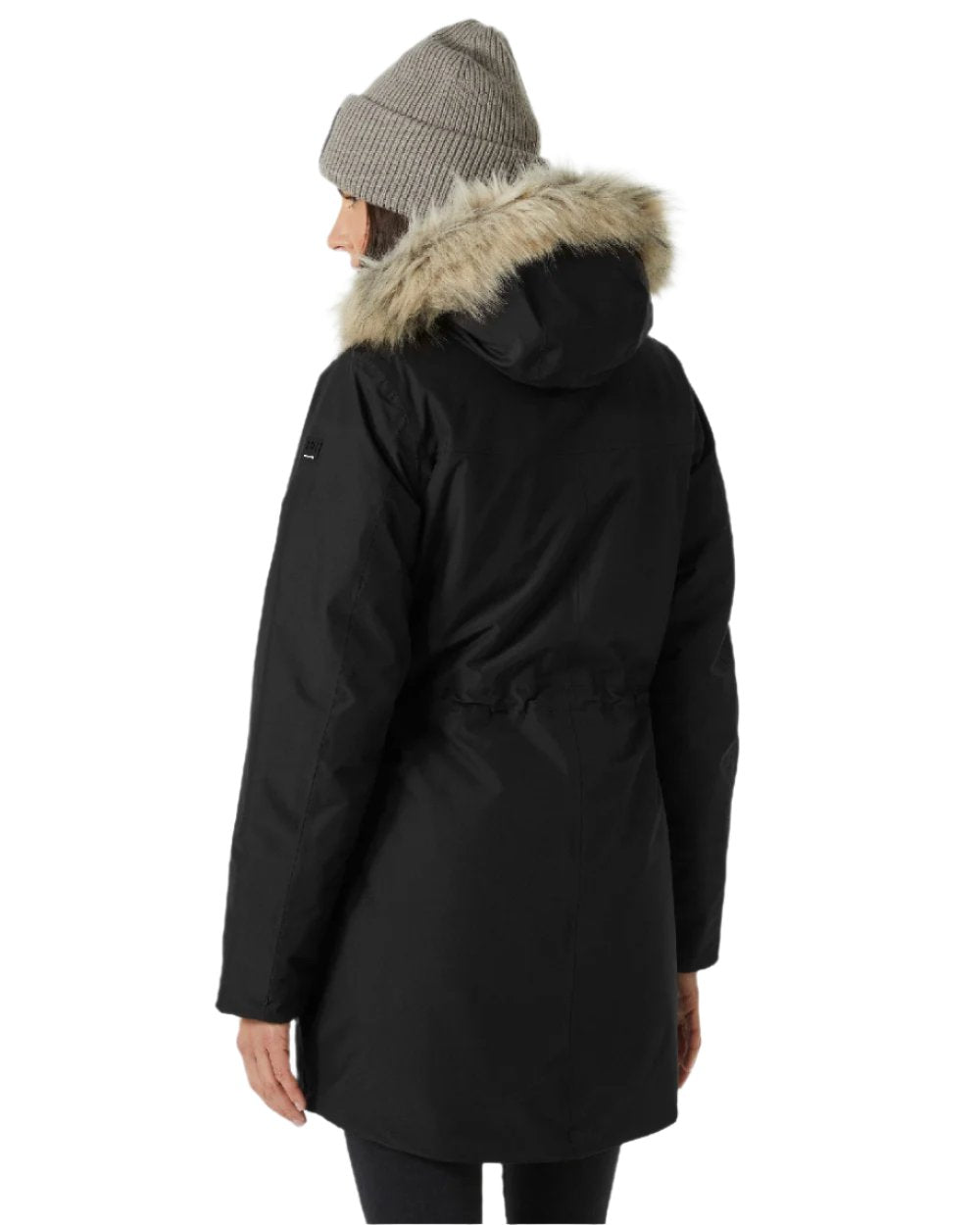 Black Helly Hansen Womens Irma Parka on white background 