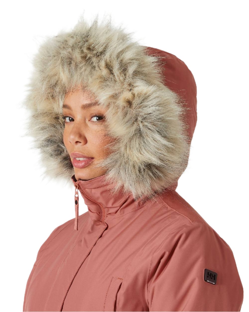 Cedarwood Helly Hansen Womens Irma Parka on white background 