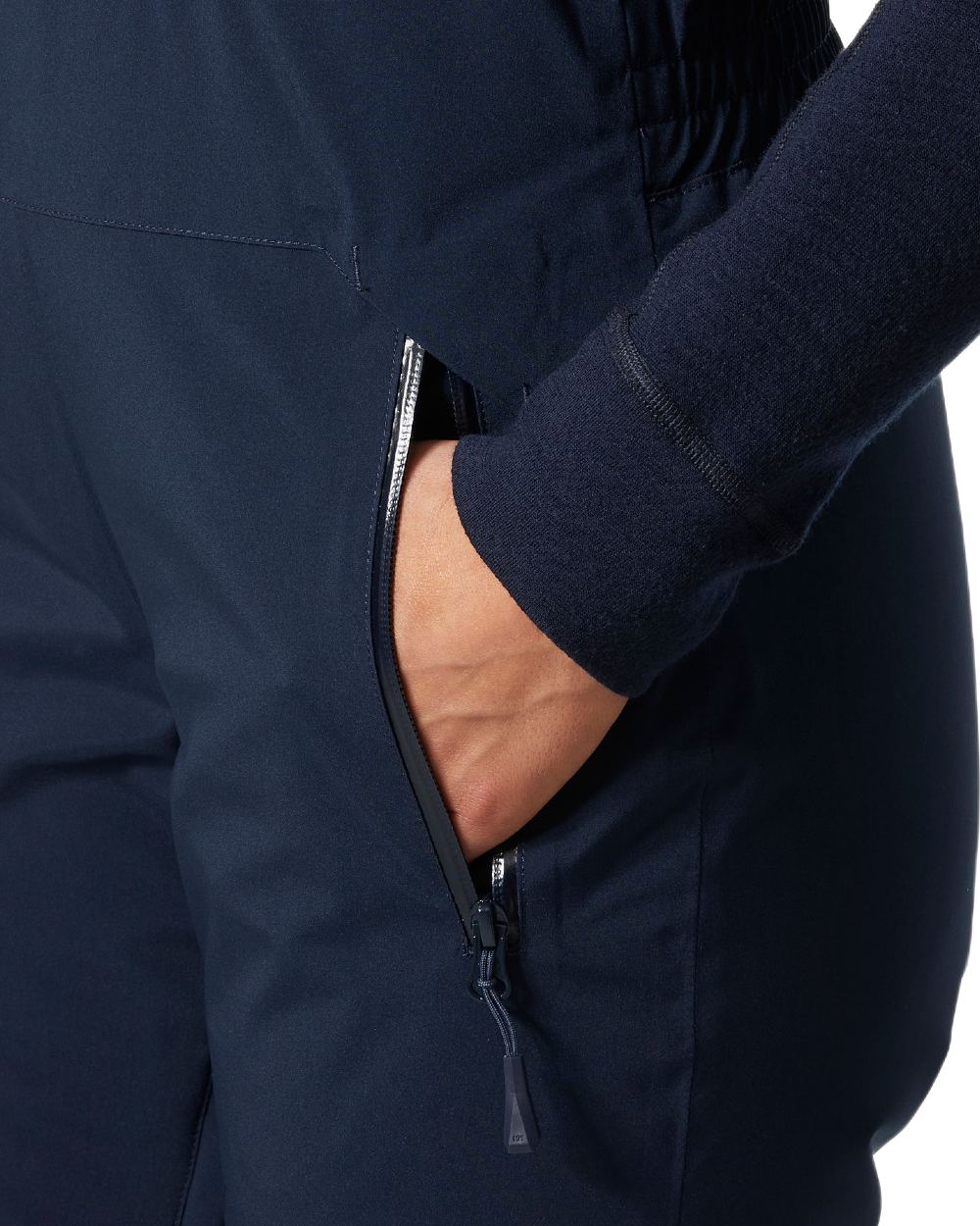 Navy Coloured Helly Hansen Womens Legendary Insulated Bib Pants on white background 