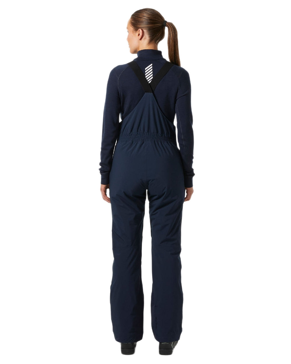 Navy Coloured Helly Hansen Womens Legendary Insulated Bib Pants on white background 