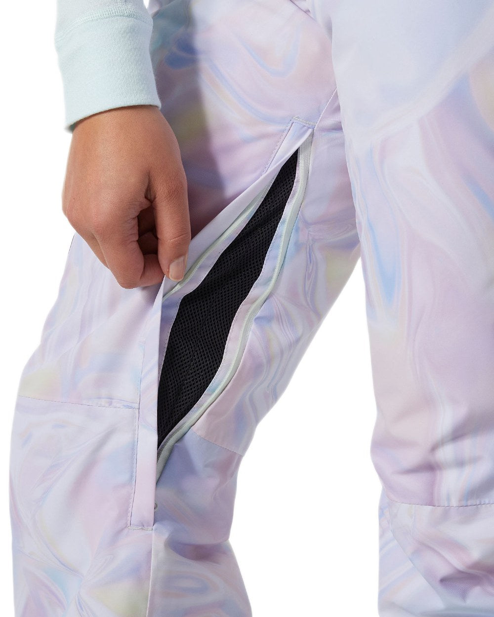 Reflections Aop Coloured Helly Hansen Womens Legendary Insulated Bib Pants on white background 