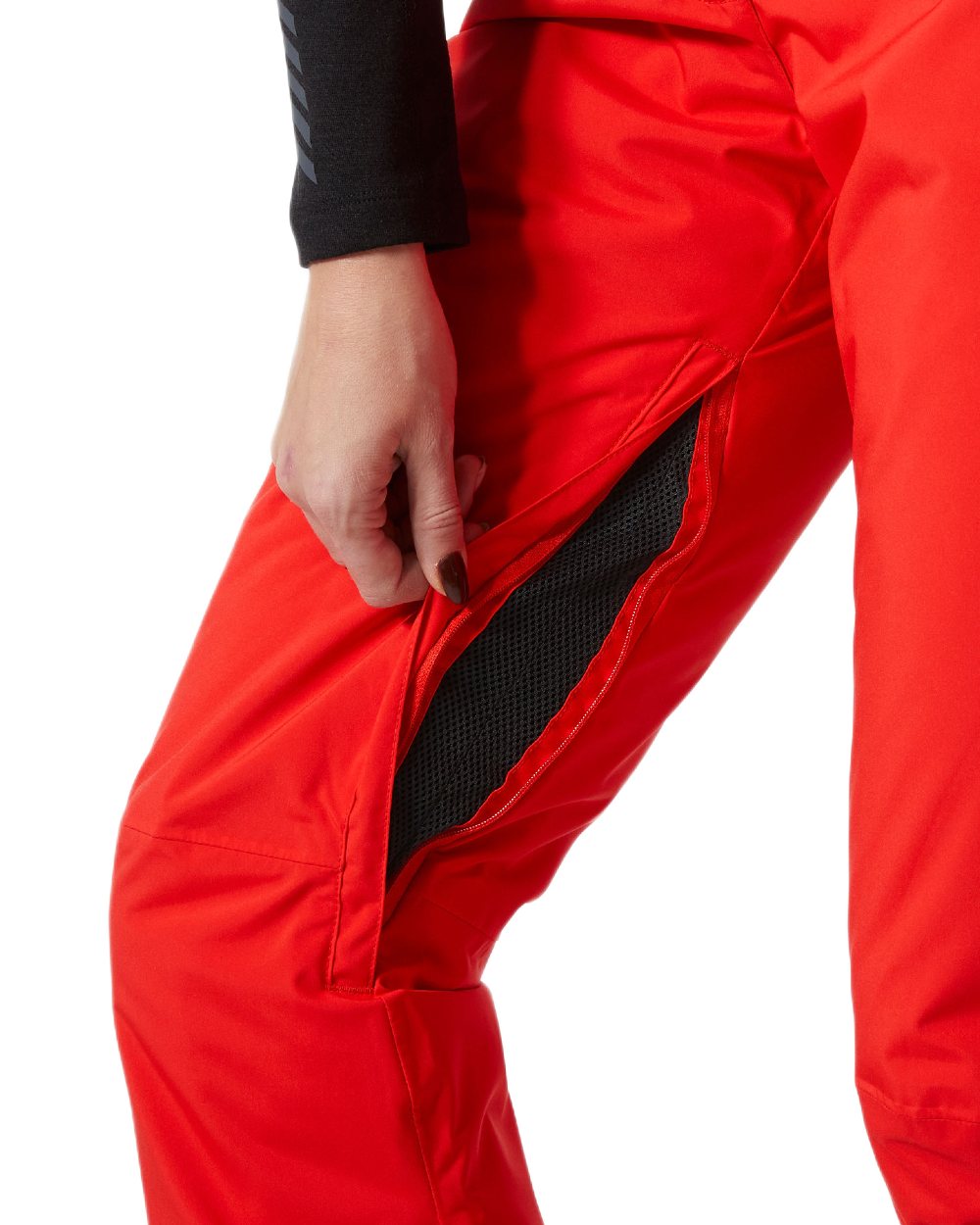 Alert Red Coloured Helly Hansen Womens Legendary Insulated Ski Pants on white background 