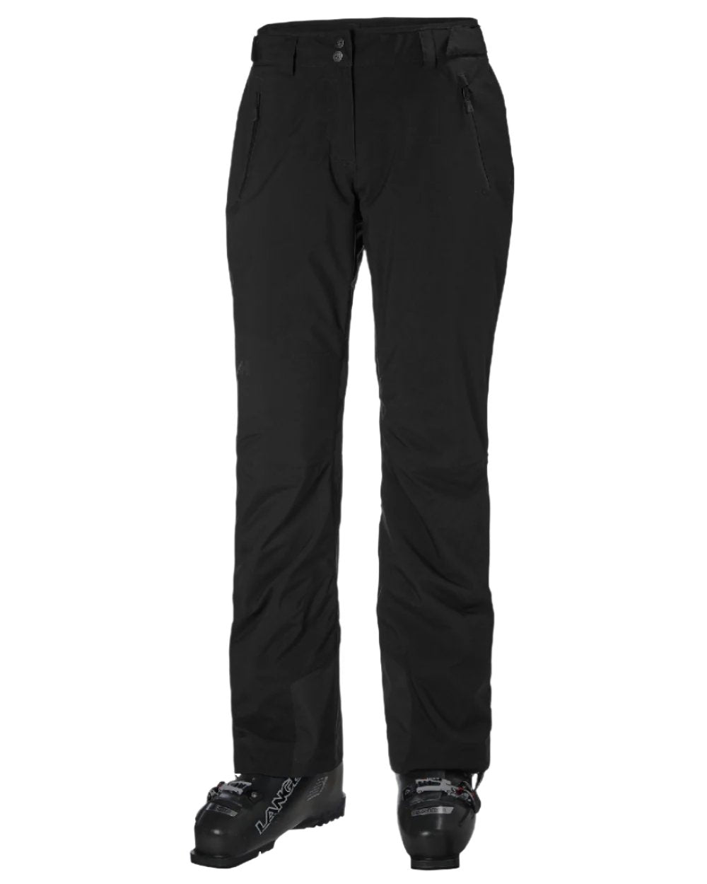 Black Coloured Helly Hansen Womens Legendary Insulated Ski Pants on white background 