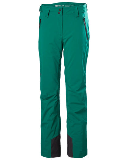 Emerald Coloured Helly Hansen Womens Legendary Insulated Ski Pants on white background 