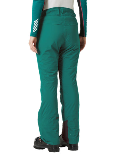 Emerald Coloured Helly Hansen Womens Legendary Insulated Ski Pants on white background 