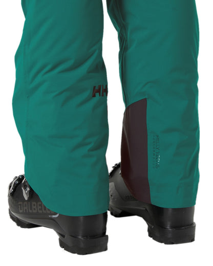 Emerald Coloured Helly Hansen Womens Legendary Insulated Ski Pants on white background 