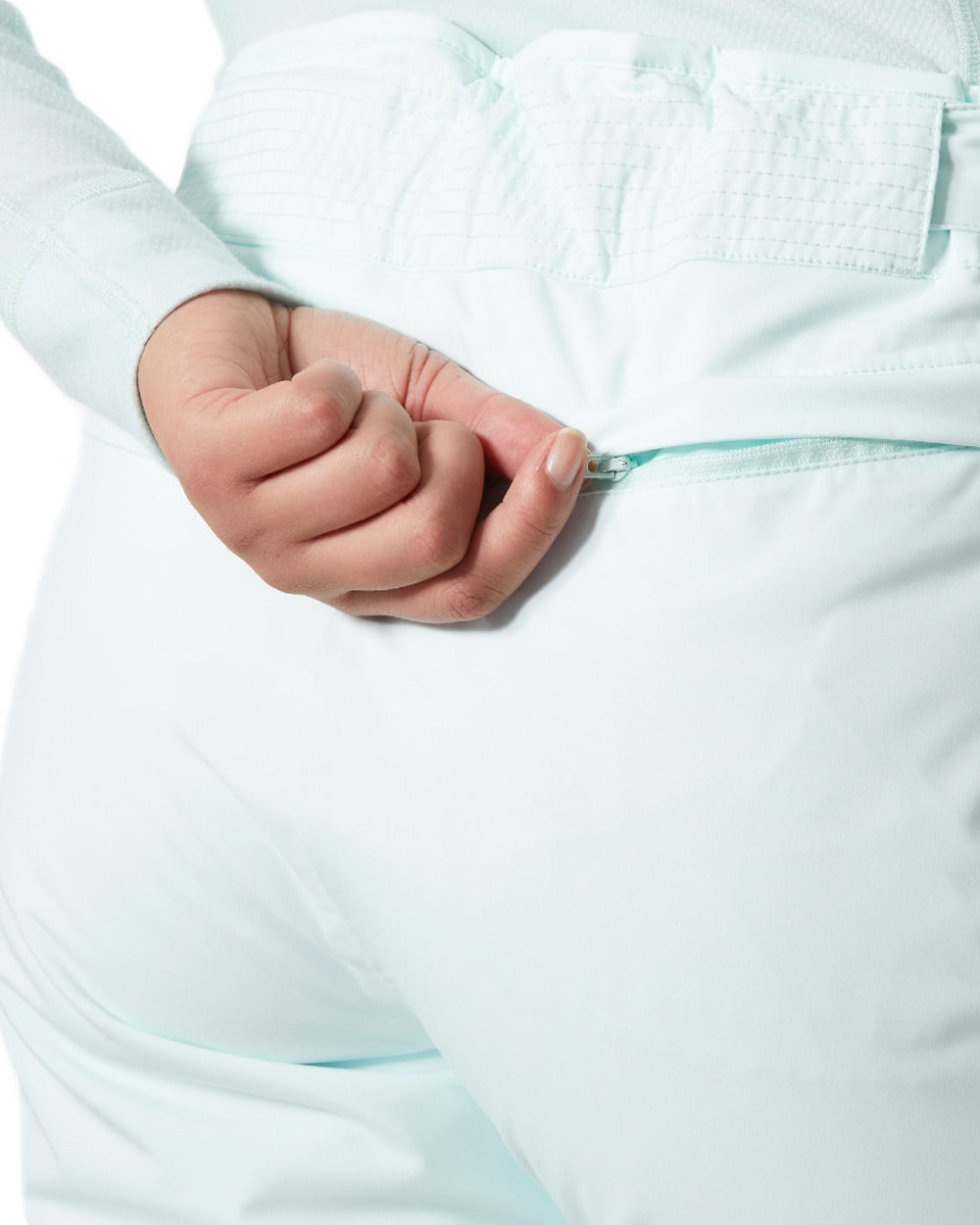 Icicle Coloured Helly Hansen Womens Legendary Insulated Ski Pants on white background 