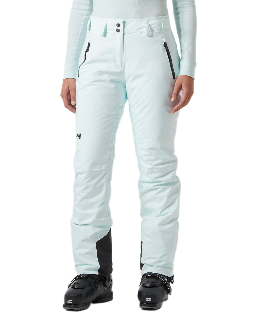 Icicle Coloured Helly Hansen Womens Legendary Insulated Ski Pants on white background 