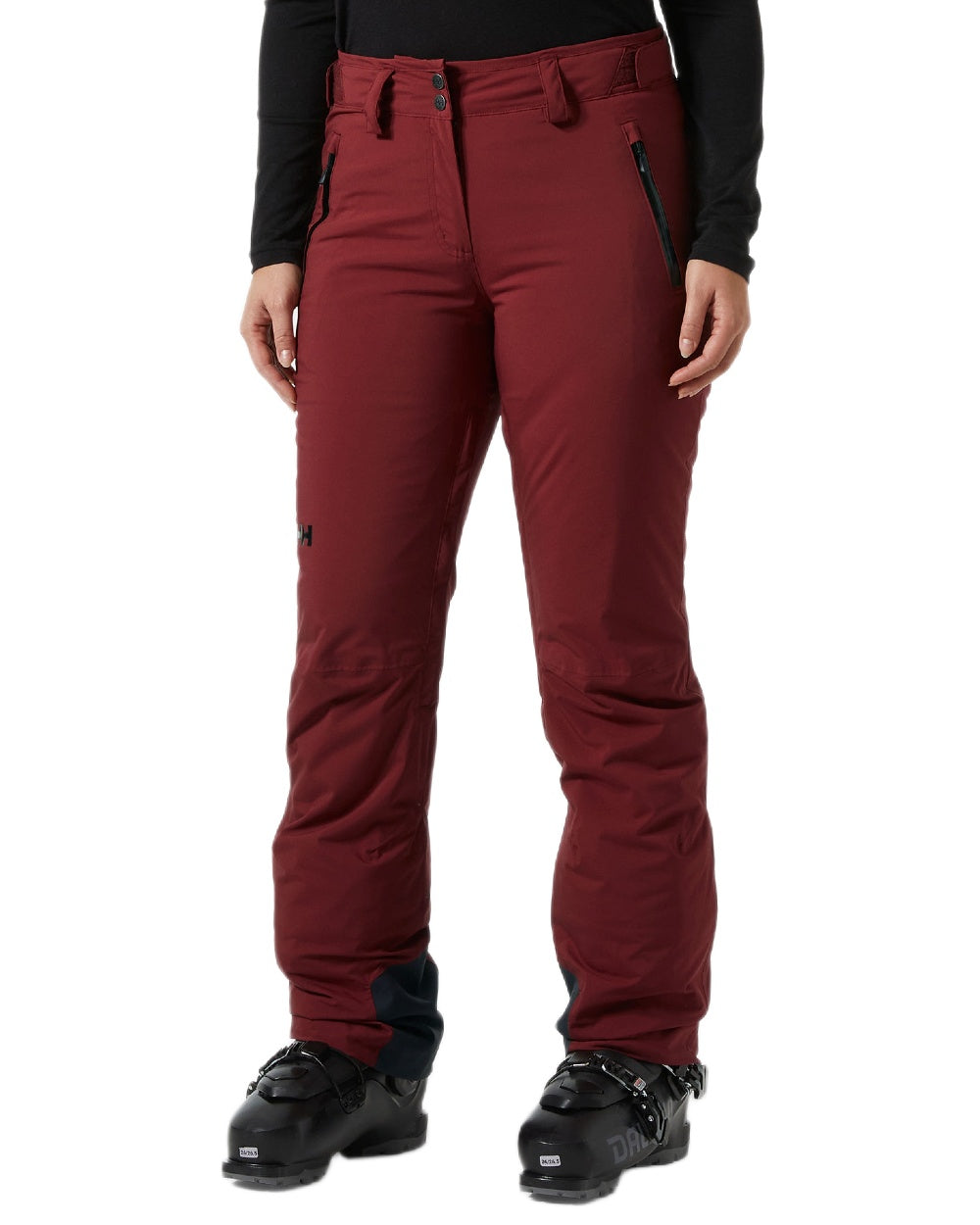 Mars Red Coloured Helly Hansen Womens Legendary Insulated Ski Pants on white background 