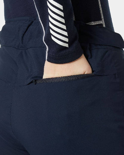 Navy Coloured Helly Hansen Womens Legendary Insulated Ski Pants on white background 