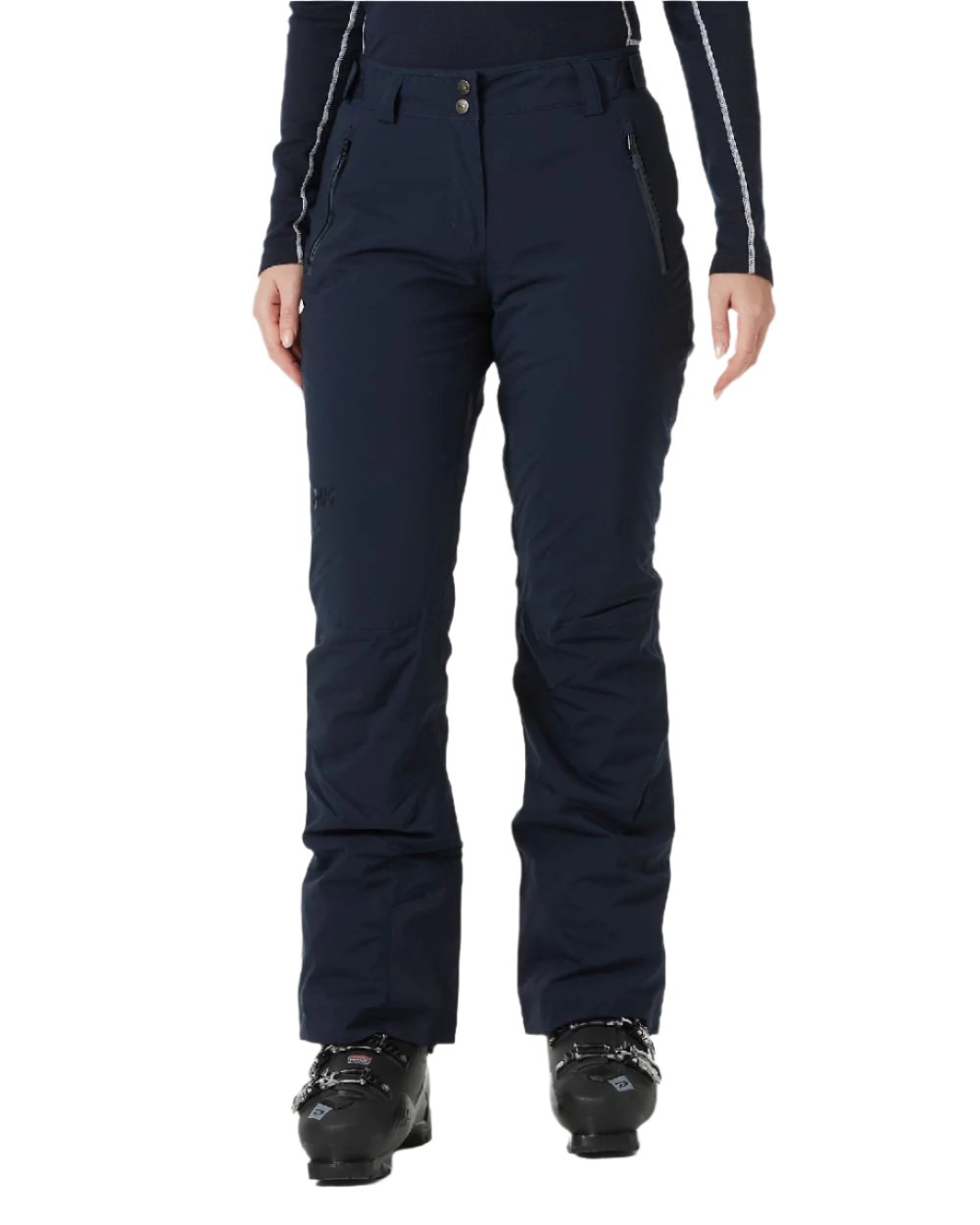 Navy Coloured Helly Hansen Womens Legendary Insulated Ski Pants on white background 