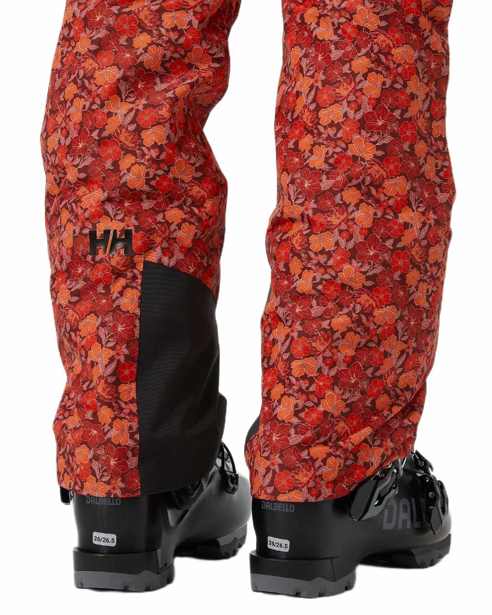 Red Flower Aop Small Coloured Helly Hansen Womens Legendary Insulated Ski Pants on white background 