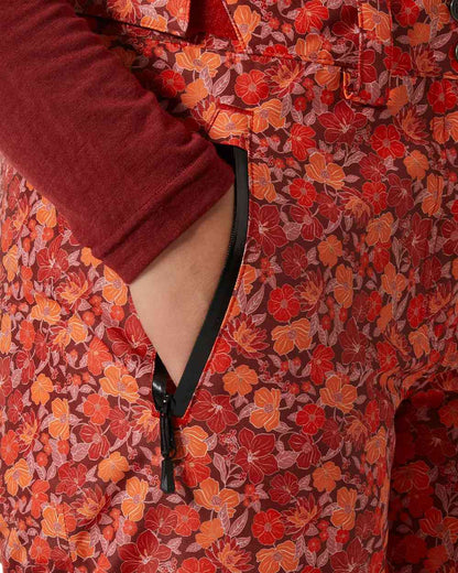 Red Flower Aop Small Coloured Helly Hansen Womens Legendary Insulated Ski Pants on white background 