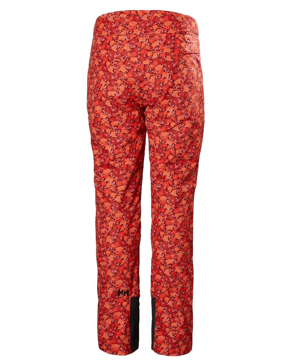 Red Flower Aop Small Coloured Helly Hansen Womens Legendary Insulated Ski Pants on white background 