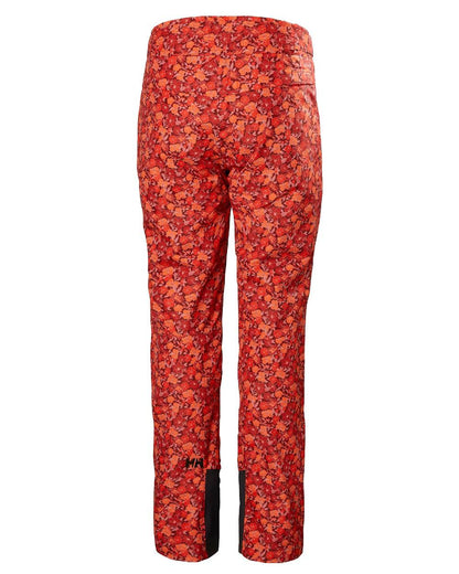 Red Flower Aop Small Coloured Helly Hansen Womens Legendary Insulated Ski Pants on white background 