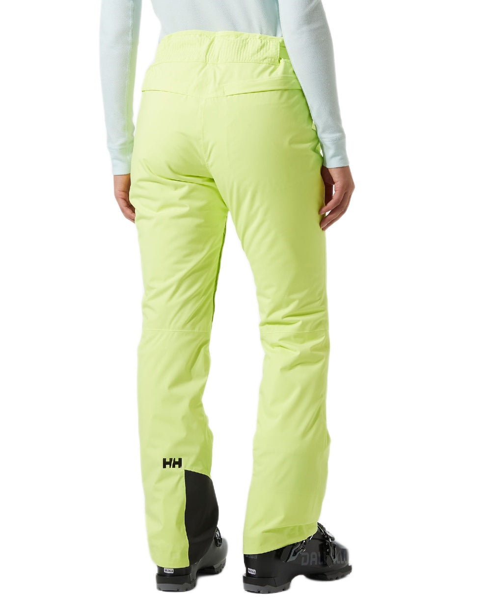 Sunny Lime Coloured Helly Hansen Womens Legendary Insulated Ski Pants on white background 