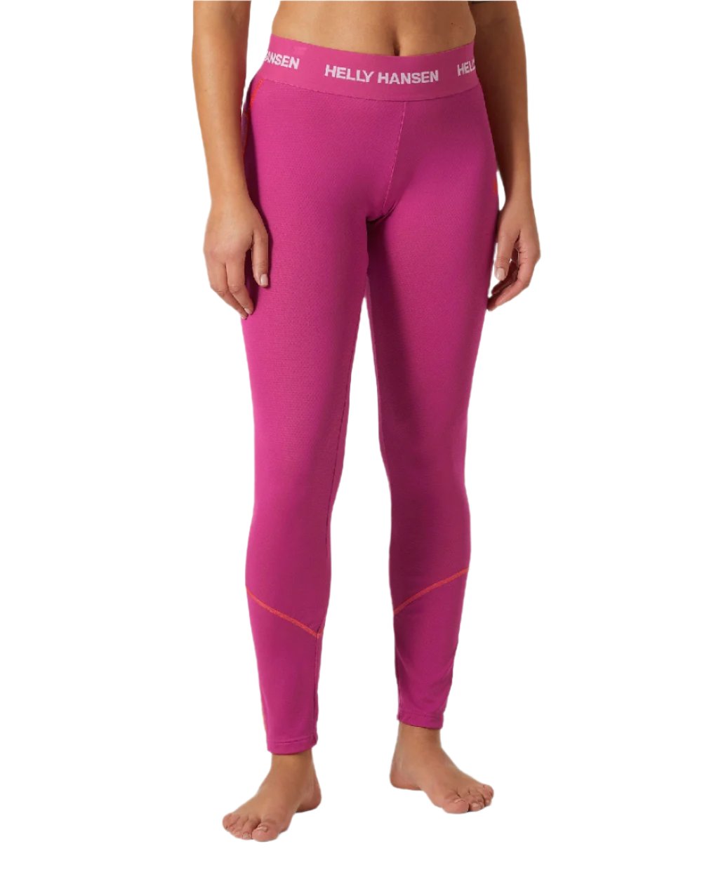 Magenta 2 Coloured Helly Hansen Womens Lifa Active Base Layer Pants on white background 