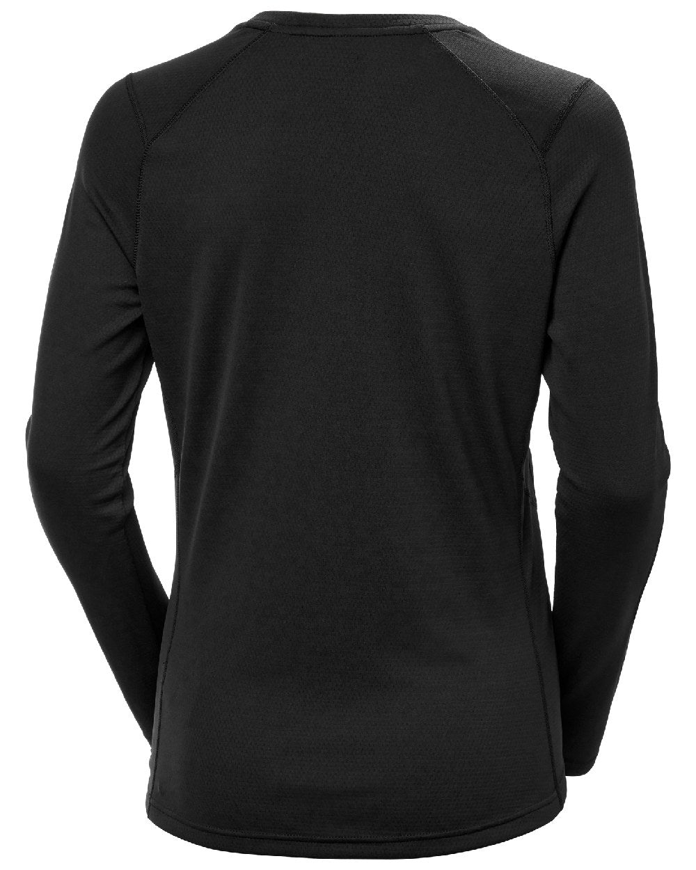 Black Coloured Helly Hansen Womens Lifa Active Crew Base Layer on white background 