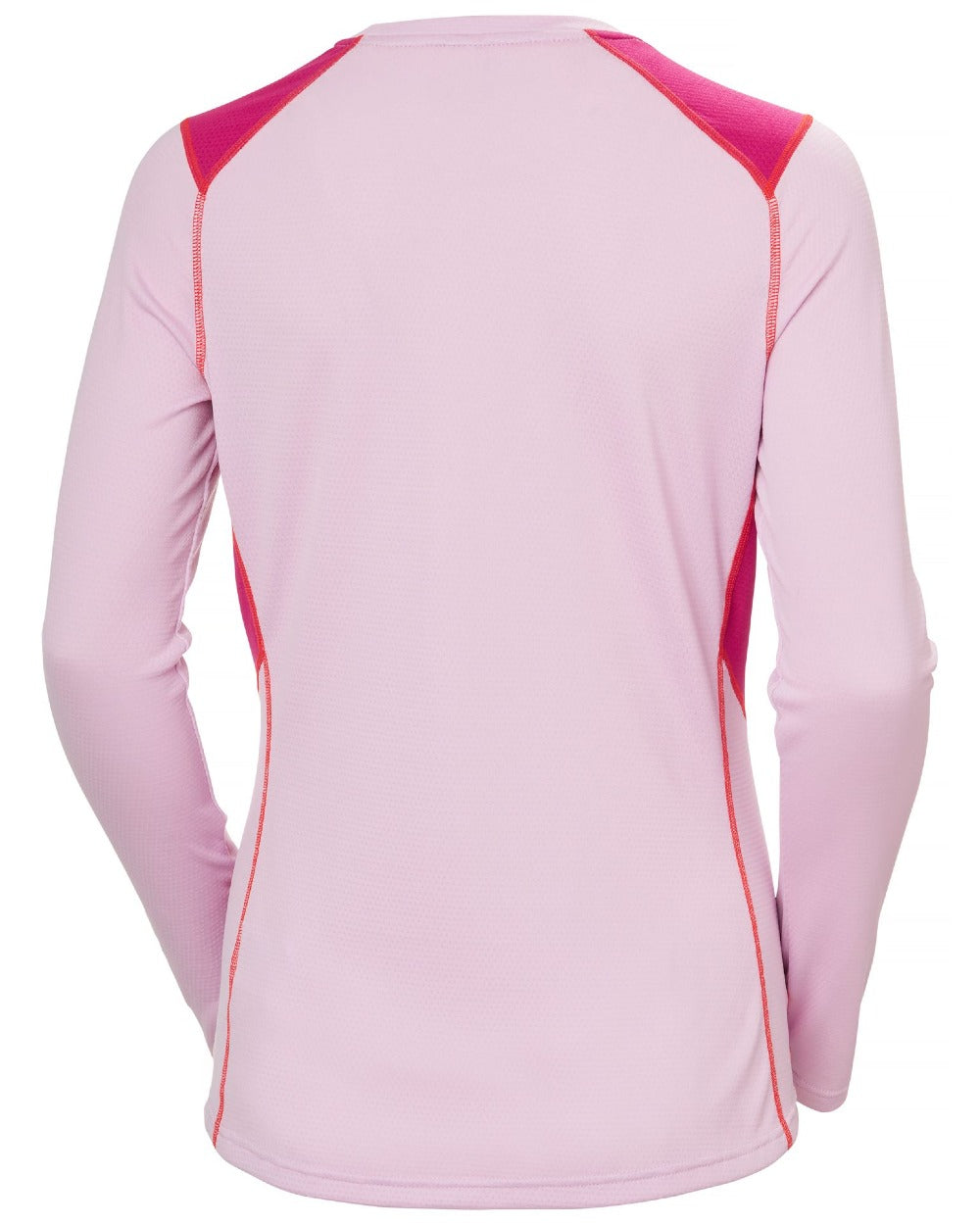 Cherry Blossom Coloured Helly Hansen Womens Lifa Active Crew Base Layer on white background 