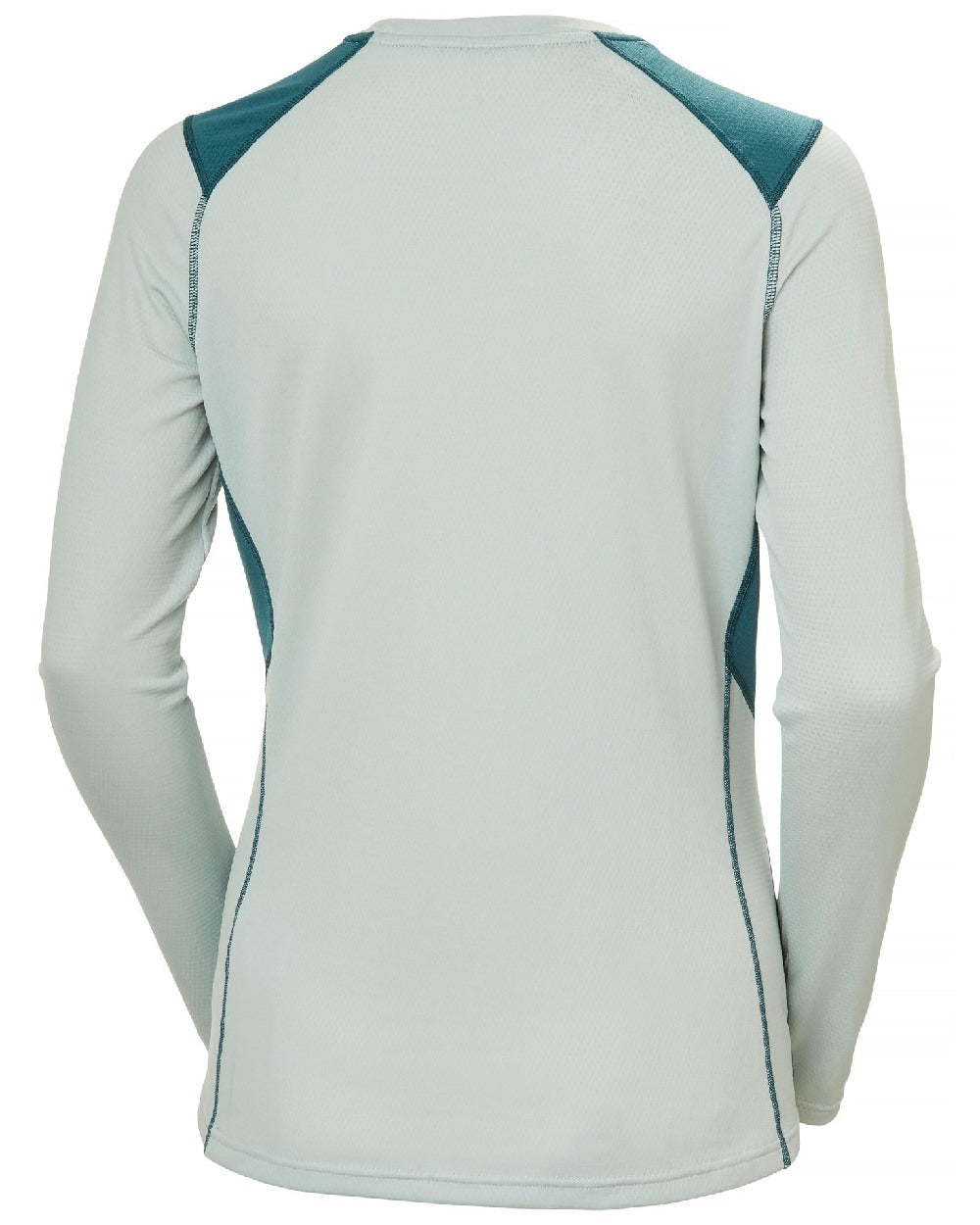 Green Mist Coloured Helly Hansen Womens Lifa Active Crew Base Layer on white background 