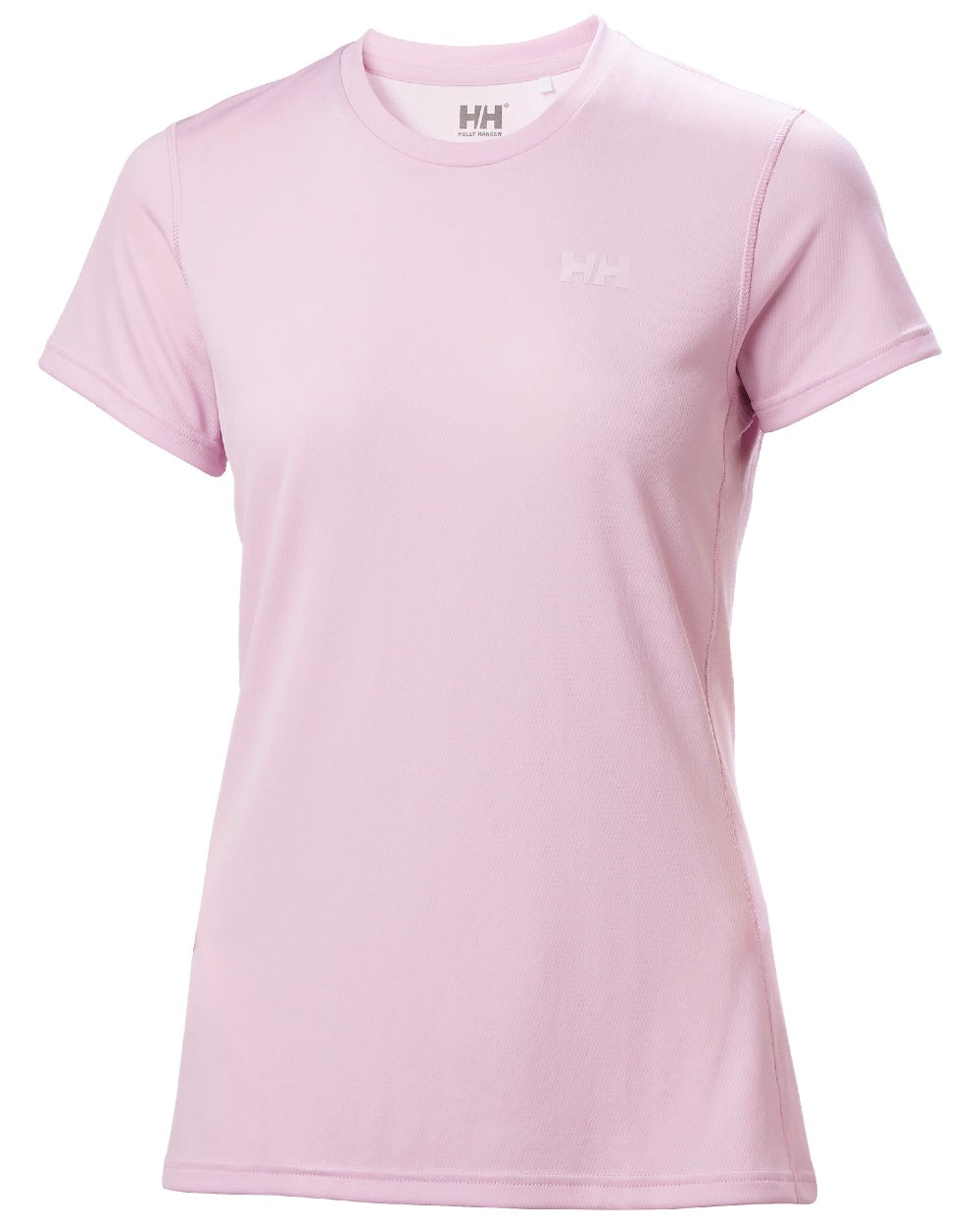 Cherry Blossom coloured Helly Hansen Womens Lifa Active Solen T-Shirt on white background 