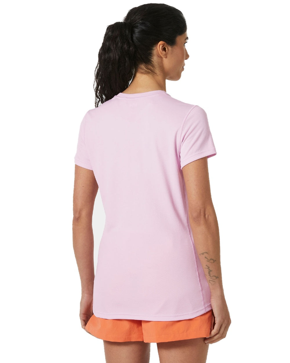 Cherry Blossom coloured Helly Hansen Womens Lifa Active Solen T-Shirt on white background 