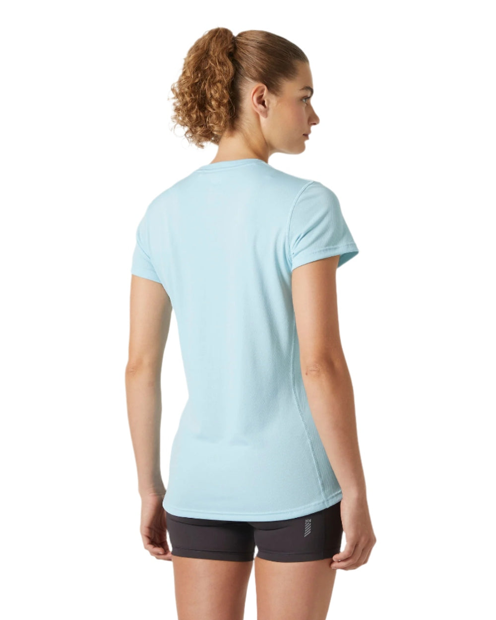 Light Cyan coloured Helly Hansen Womens Lifa Active Solen T-Shirt on white background 