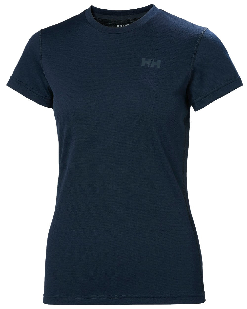 Navy Blossom coloured Helly Hansen Womens Lifa Active Solen T-Shirt on white background 