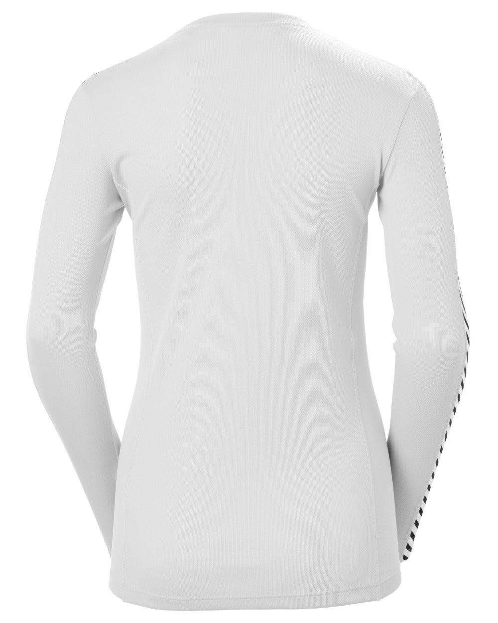 White Coloured Helly Hansen Womens Lifa Long Sleeve Crew Base Layer on white background 