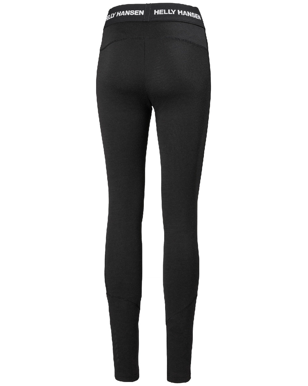 Black Coloured Helly Hansen Womens Lifa Merino Midweight 2-In-1 Base Layer Pants on white background 