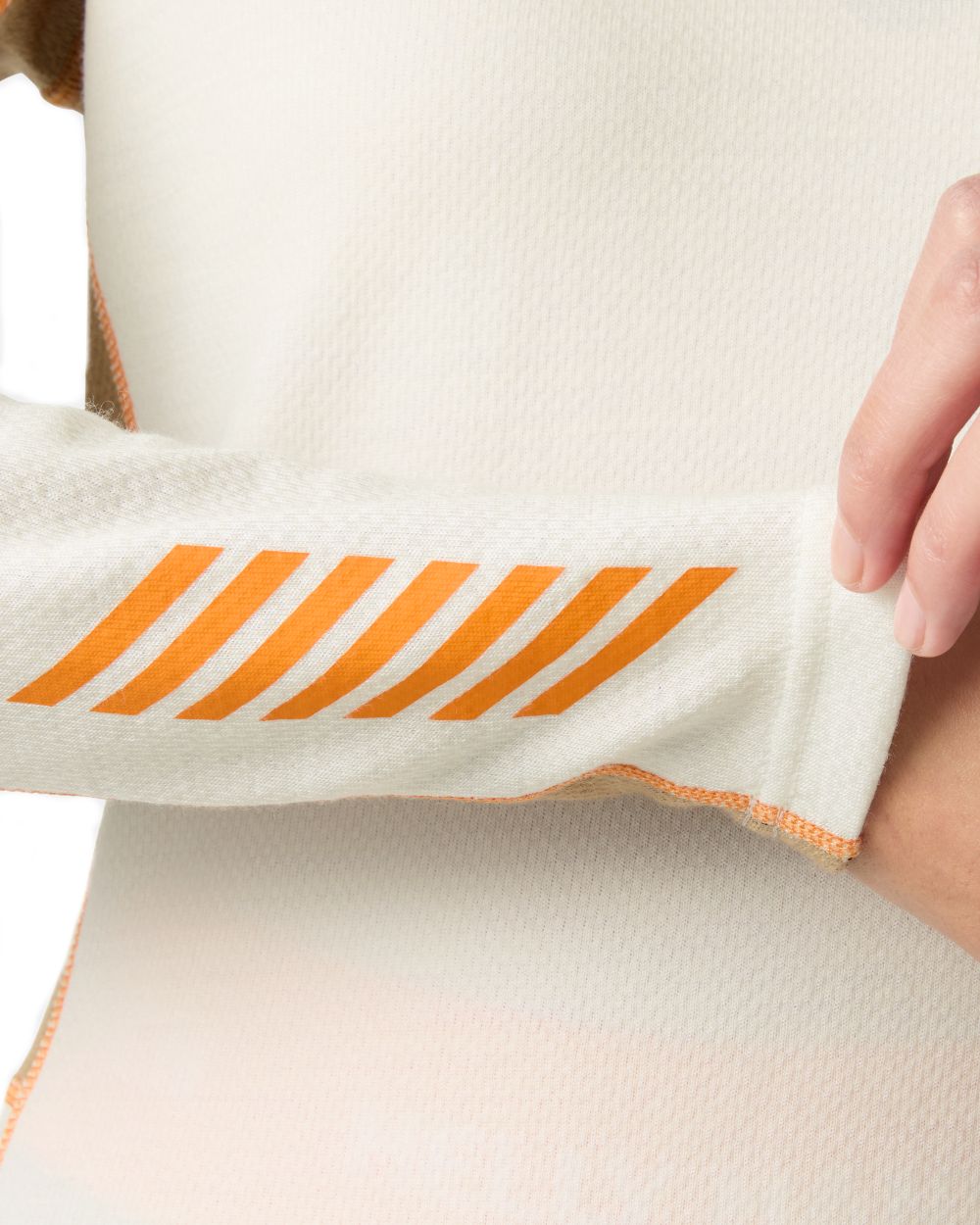 Snow Coloured Helly Hansen Womens Lifa Merino Midweight Crew Base Layer on white background 