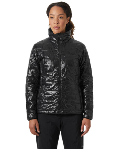 Black Coloured Helly Hansen Womens Lifaloft Insulator Jacket on white background 