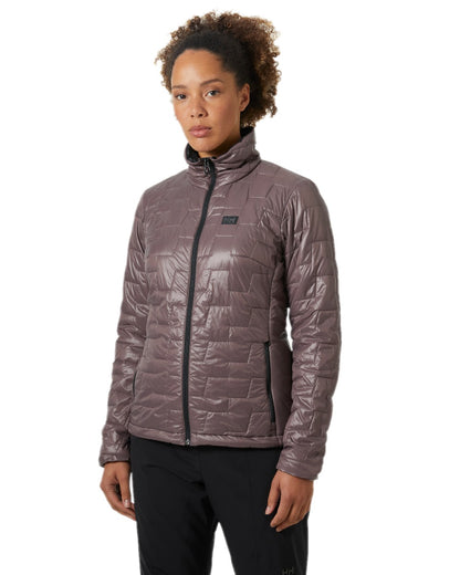 Sparrow Grey Coloured Helly Hansen Womens Lifaloft Insulator Jacket on white background 