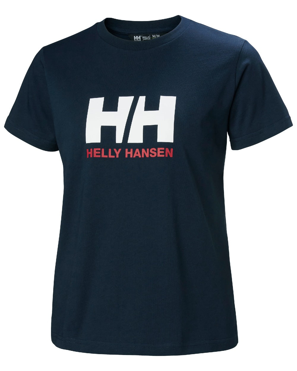 Navy Coloured Helly Hansen Womens Logo T-Shirt 3.0 on white background 