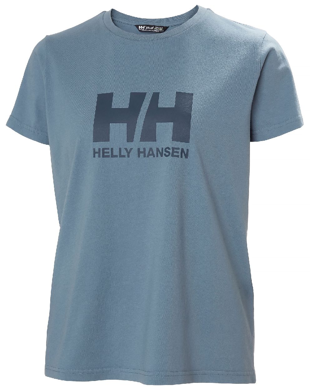 Washed Navy Coloured Helly Hansen Womens Logo T-Shirt 3.0 on white background 
