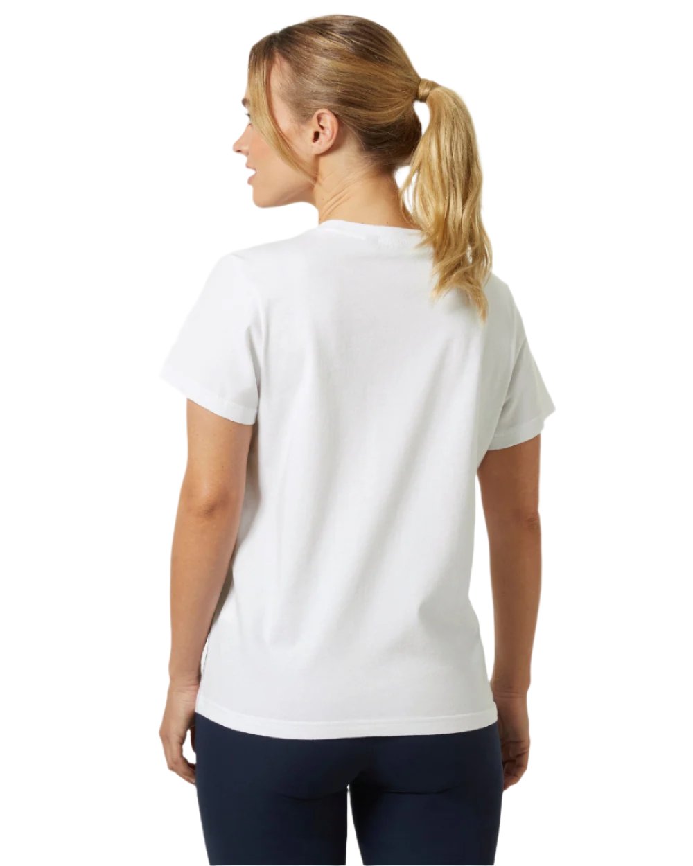 White Coloured Helly Hansen Womens Logo T-Shirt 3.0 on white background 