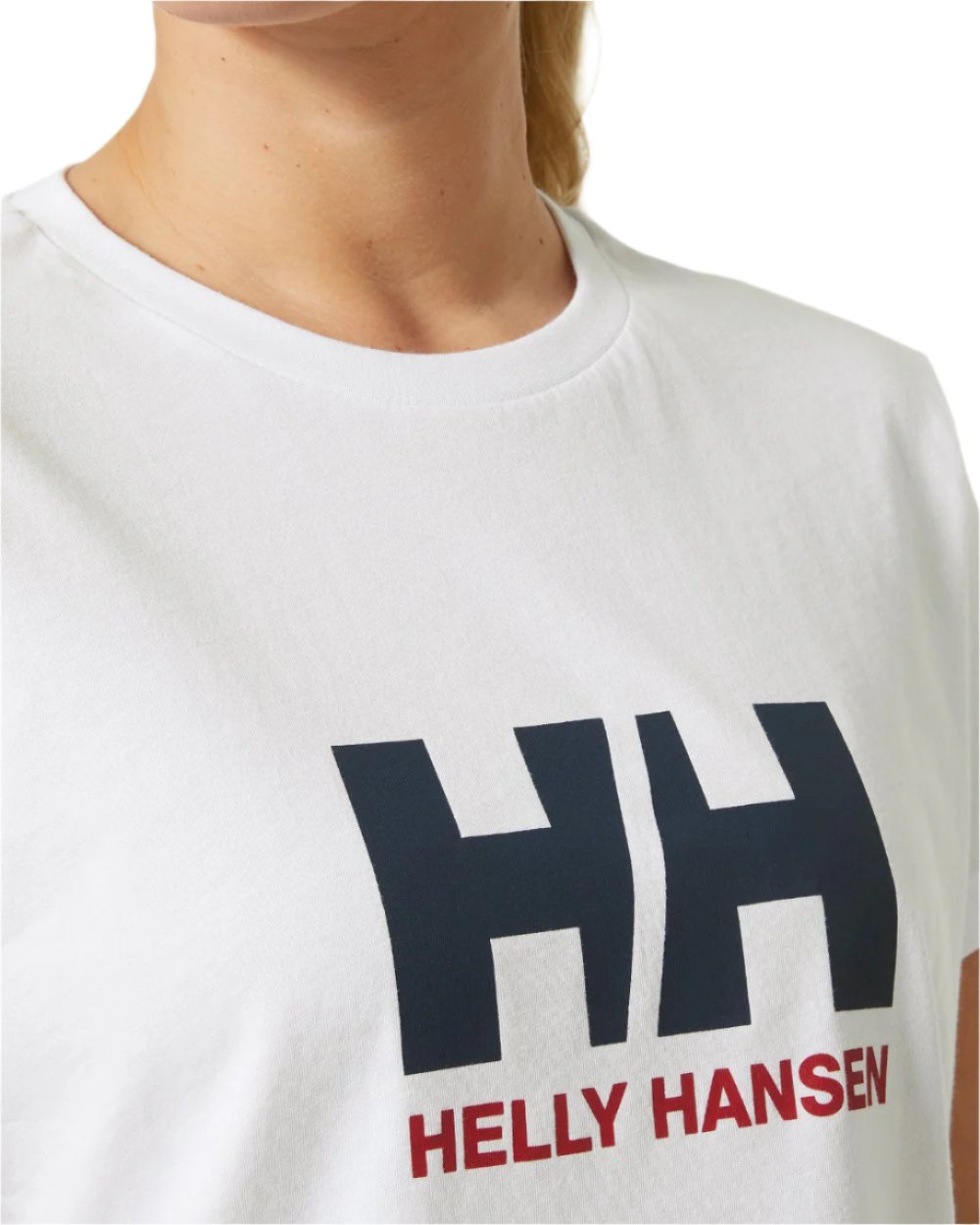 White Coloured Helly Hansen Womens Logo T-Shirt 3.0 on white background 