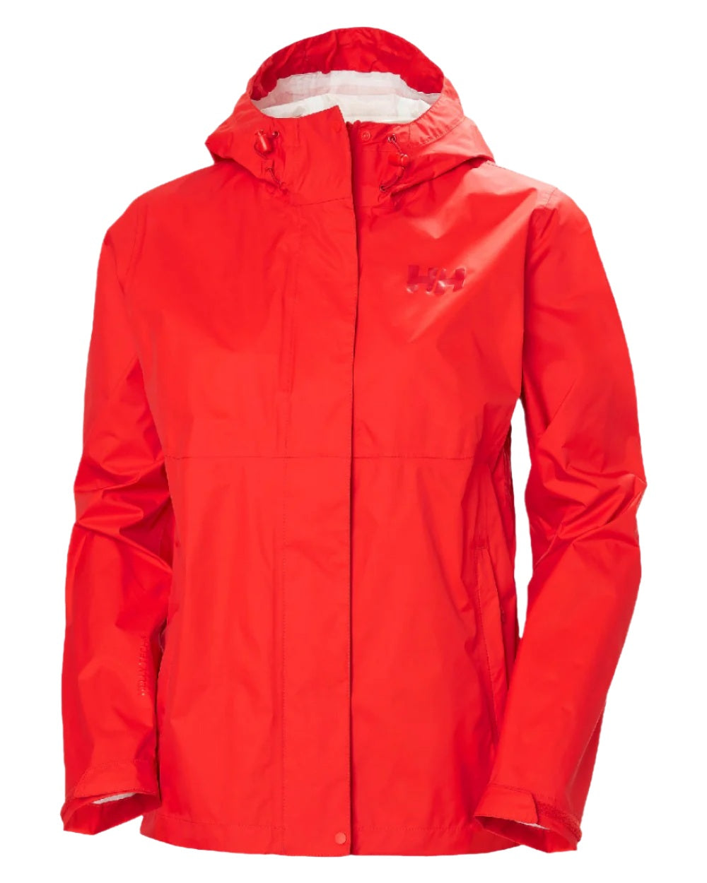 Alert Red coloured Helly Hansen Womens Loke Jacket 2.0 on white background 