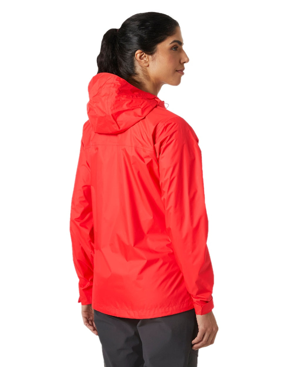Alert Red coloured Helly Hansen Womens Loke Jacket 2.0 on white background 