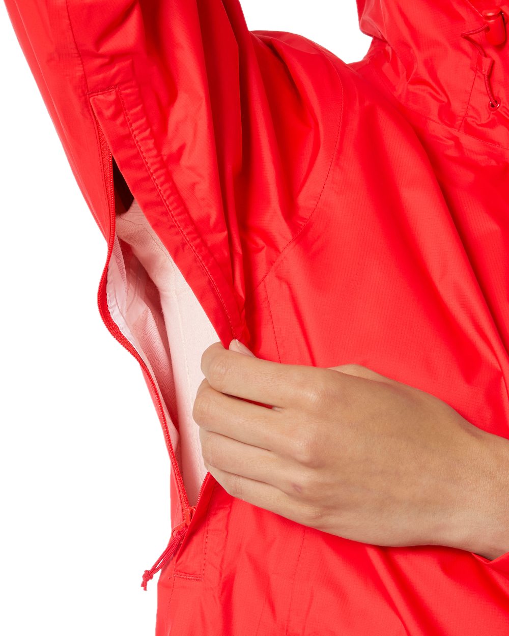 Alert Red coloured Helly Hansen Womens Loke Jacket 2.0 on white background 
