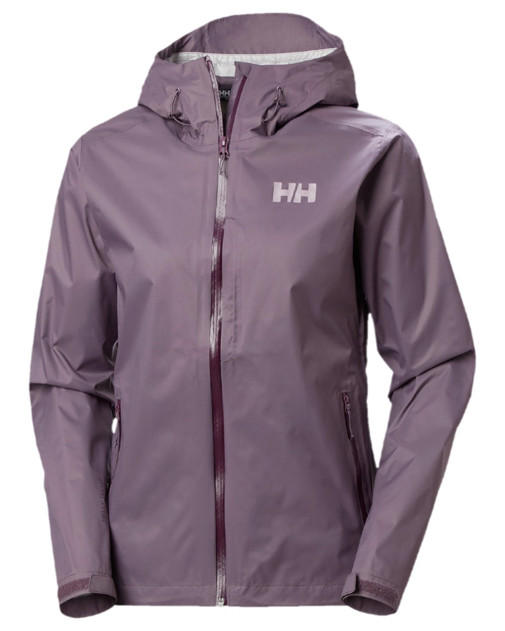 Smoked Purple Coloured Helly Hansen Womens Loke Terra Jacket on white background 
