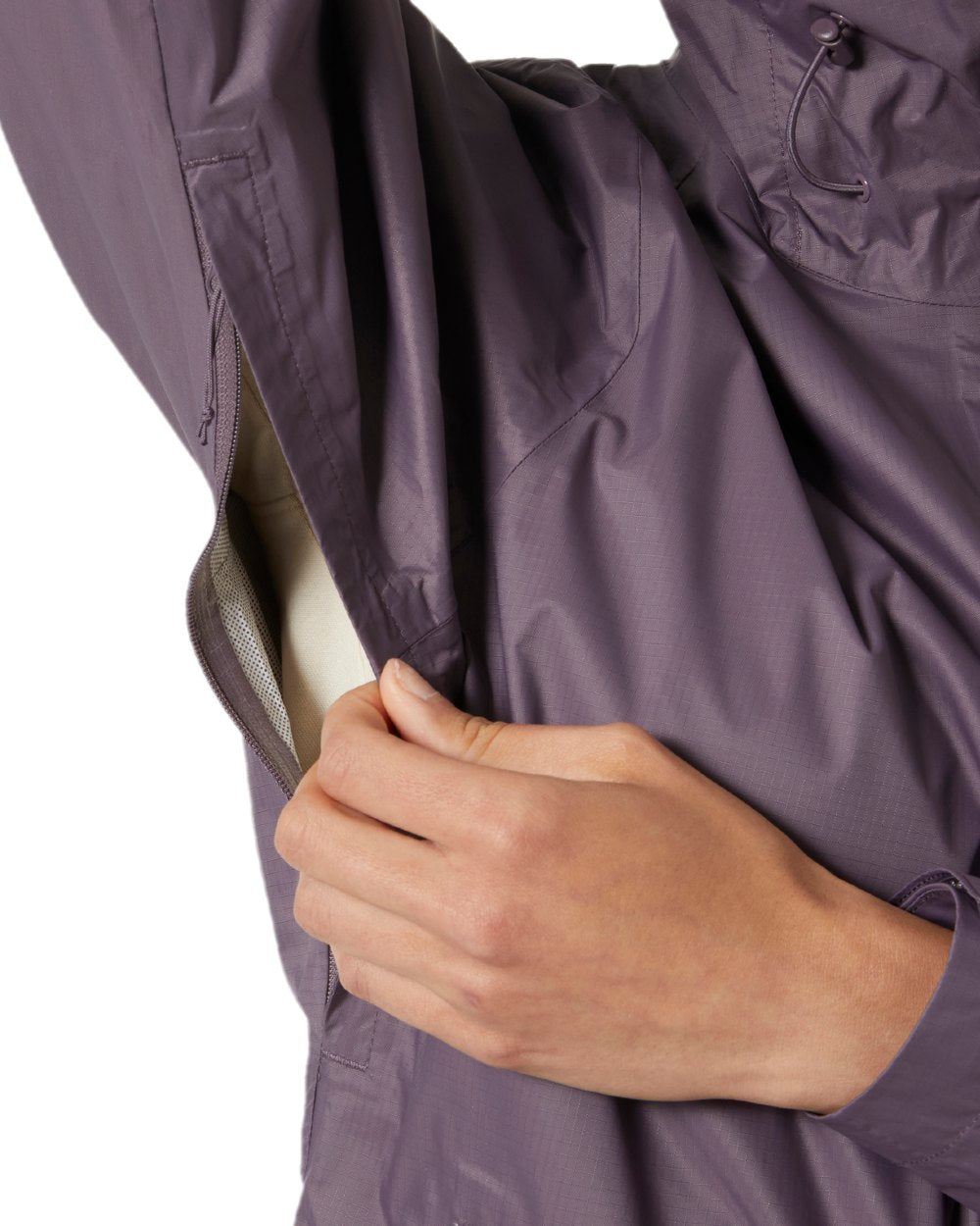 Smoked Purple Coloured Helly Hansen Womens Loke Terra Jacket on white background 