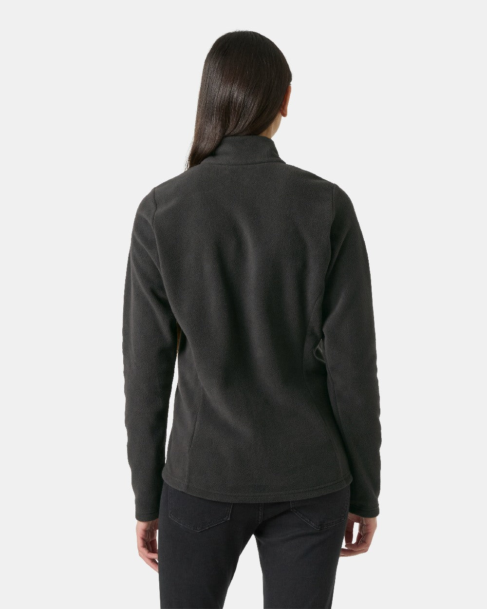 Black Coloured Helly Hansen Womens Maridalen Fleece Jacket on White Background 
