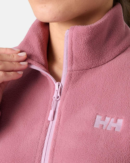 Wild Berry Coloured Helly Hansen Womens Maridalen Fleece Jacket on White Background 