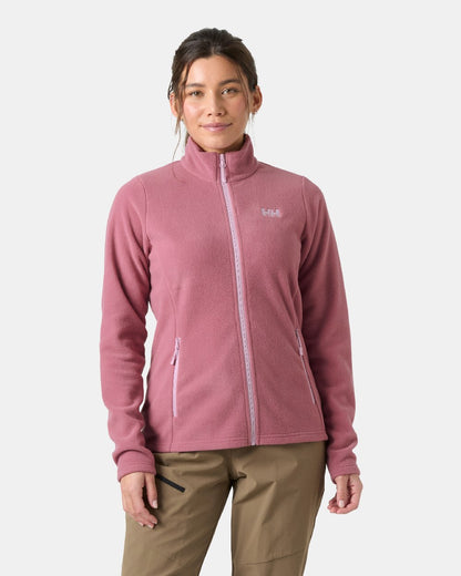 Wild Berry Coloured Helly Hansen Womens Maridalen Fleece Jacket on White Background 