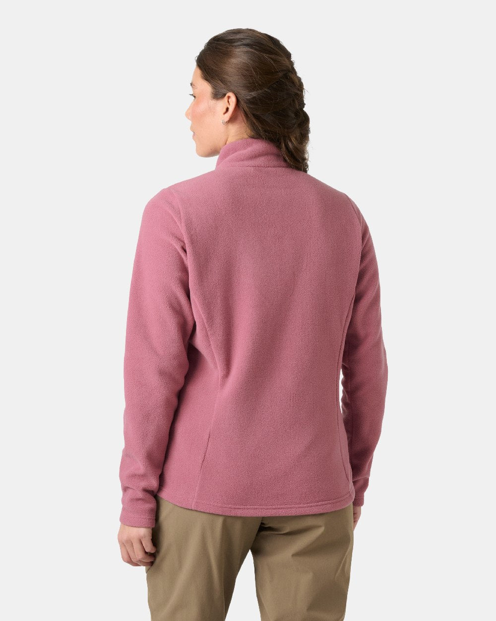 Wild Berry Coloured Helly Hansen Womens Maridalen Fleece Jacket on White Background 